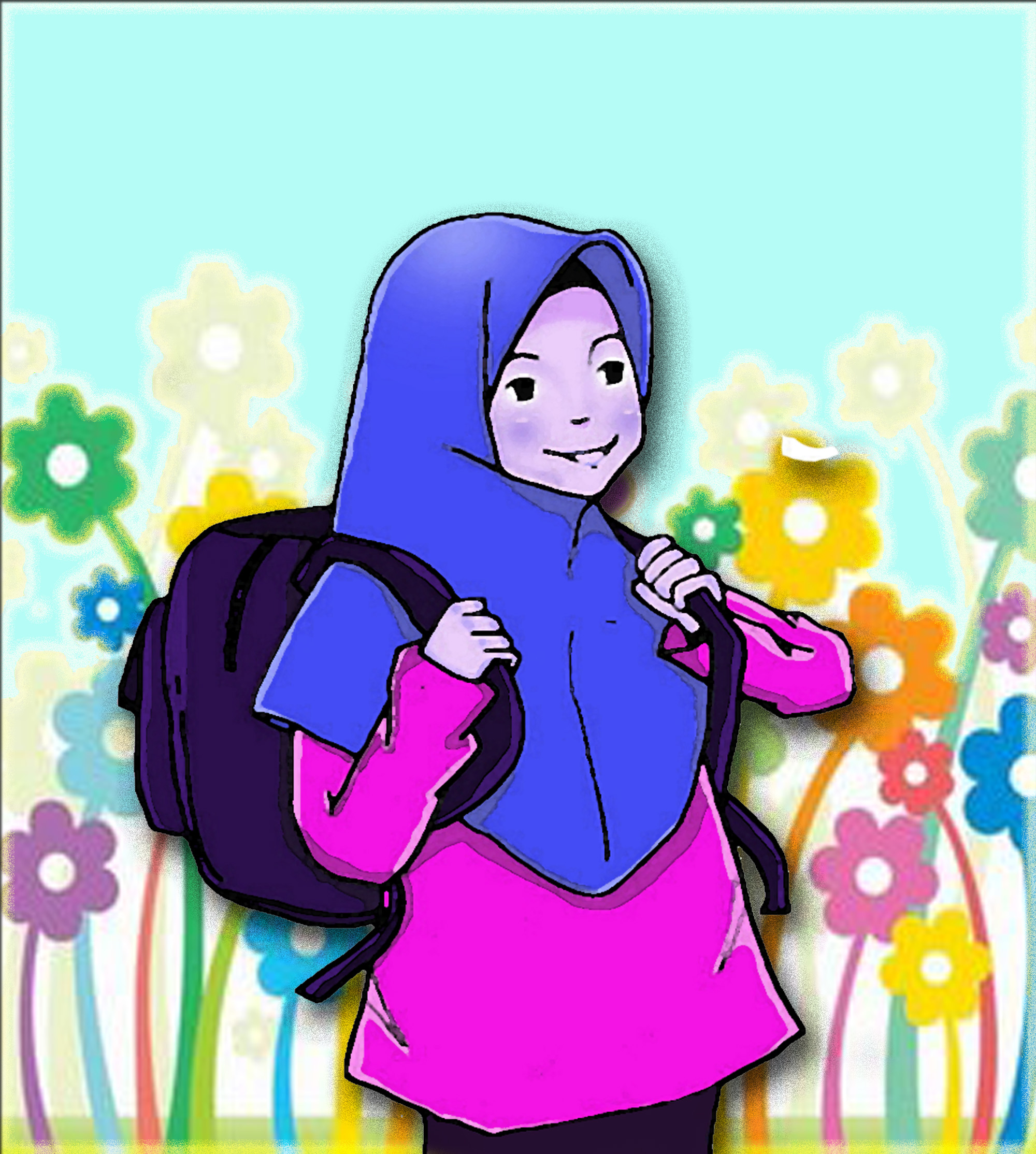 Koleksi Gambar Kartun Anak Jilbab